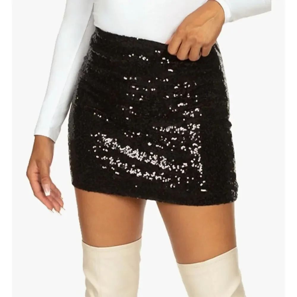 Black sequin embellished Skirt
